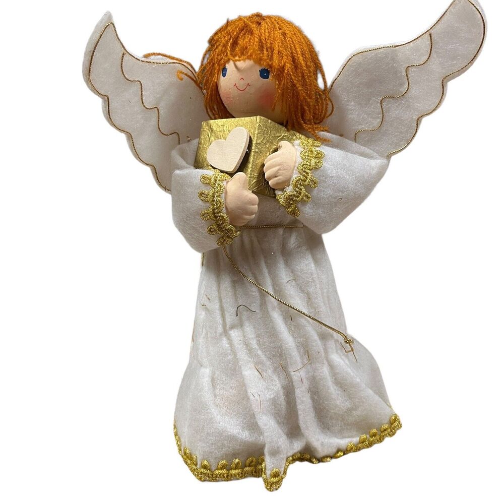 Angel Tree Topper Farmhouse Cloth Vintage Naturaltrim Retro Redhead Kitsch Decor